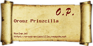 Orosz Priszcilla névjegykártya